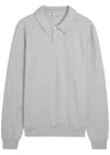 Les Deux Ben Melange Cotton-blend Polo Jumper In Gray