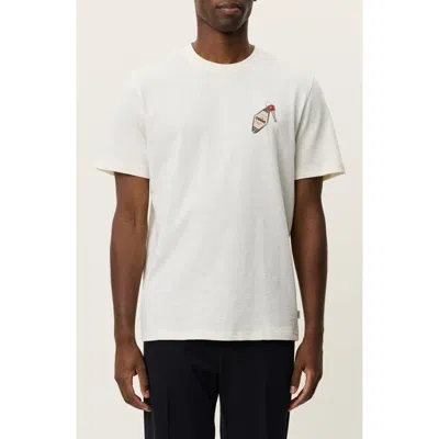Les Deux Ben Troy Organic Cotton Graphic T-shirt In White