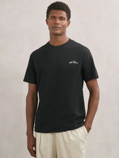 Les Deux Black  Cotton Graphic-print T-shirt