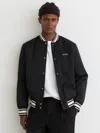Les Deux Black  Varsity Tech Bomber Jacket In Black