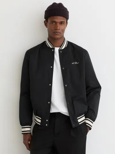 Les Deux Black  Varsity Tech Bomber Jacket