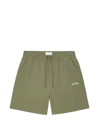 Les Deux Black Recycled Polyester Shorts In Green