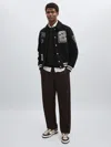 Les Deux Black Wool-blend Varsity Jacket