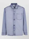 Les Deux Jacket Bleached Denim Overshirt In Blue