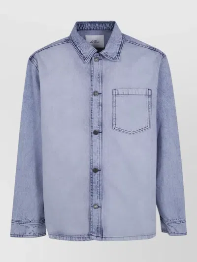 LES DEUX BLEACHED DENIM OVERSHIRT