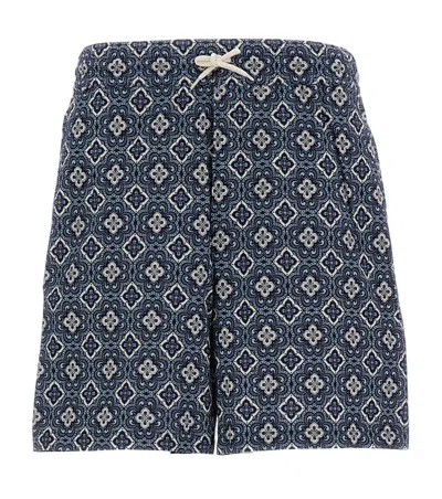 Les Deux Blue Geometric Shorts In Multi