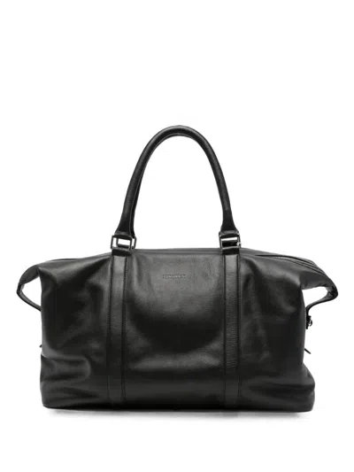 Les Deux Logo-detail Leather Holdall Bag In Black
