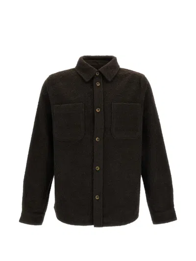 Les Deux Bouclé-knit Patch-pocket Jacket In Brown
