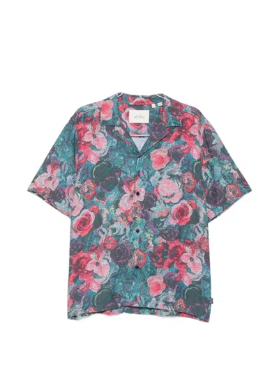 Les Deux Bouquet Floral-print Short-sleeve Shirt In Animal Print