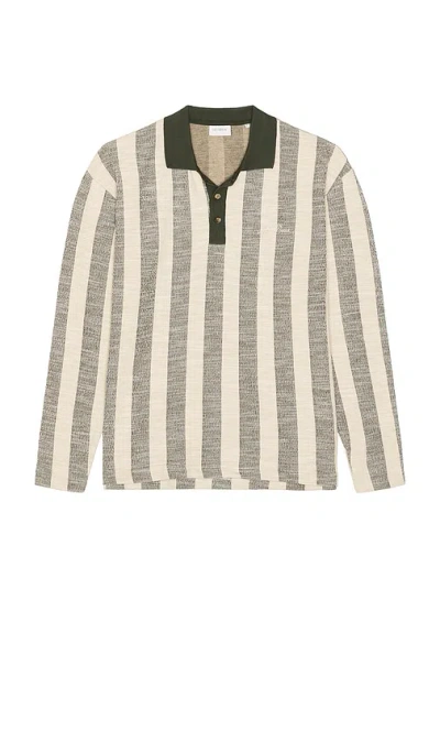 LES DEUX BOWIE JACQUARD JERSEY LONG SLEEVE POLO