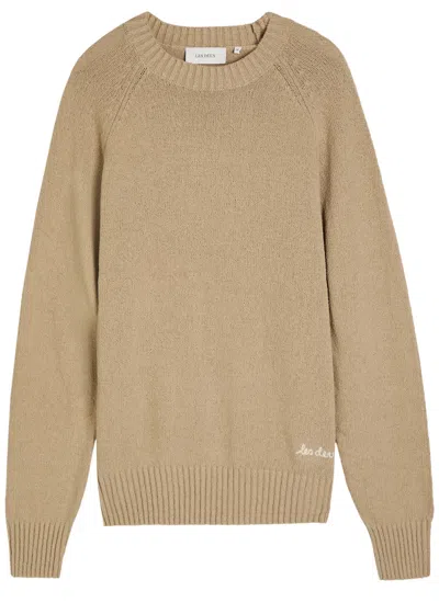 Les Deux Brad Logo-embroidered Cotton-blend Jumper In Brown