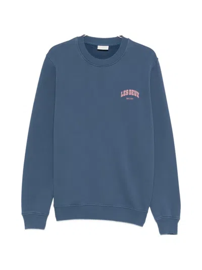 Les Deux Brady Logo Sweatshirt In Blue