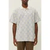 Les Deux Branson Check Jacquard Jersey Polo In White