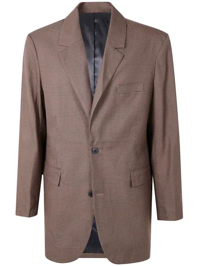 Les Deux Brown Recycled Polyester Viscose Jacket In Animal Print