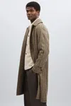 Les Deux Michael Hounds Tooth Wool-blend Coat In Brown/black