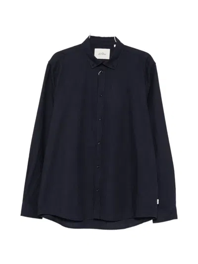 Les Deux Regular Fit Long Sleeve Silk Shirt In Black