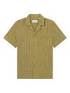 Les Deux Camp-collar Textured Shirt In Green
