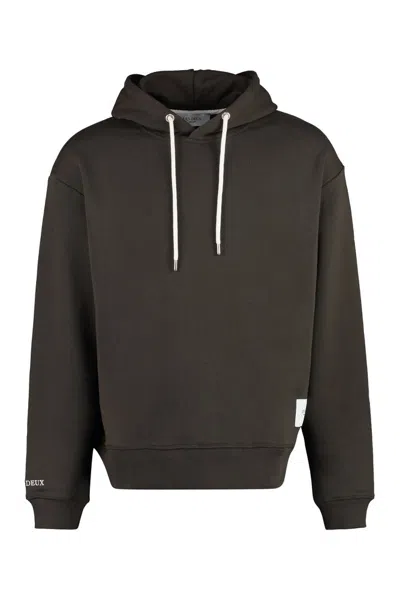 Les Deux Carl Cotton Hoodie In Brown