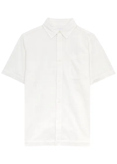 Les Deux Charlie Broderie Anglaise Cotton Shirt In Ecru