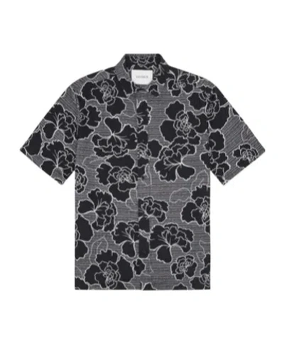 Les Deux Charlie Poppy Floral Shirt In Gray