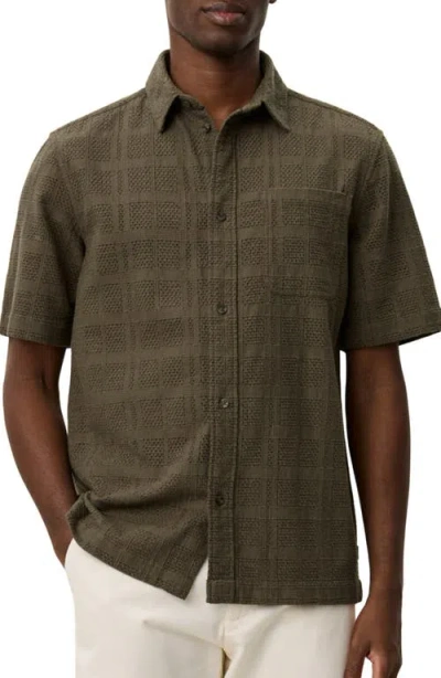 Les Deux Charlie Short Sleeve Button-up Shirt In Green