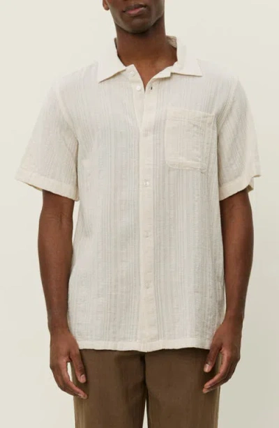 Les Deux Charlie Stripe Organic Cotton Button-up Shirt