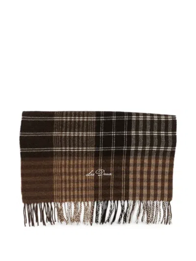 Les Deux Check Fringed Scarf In Multi