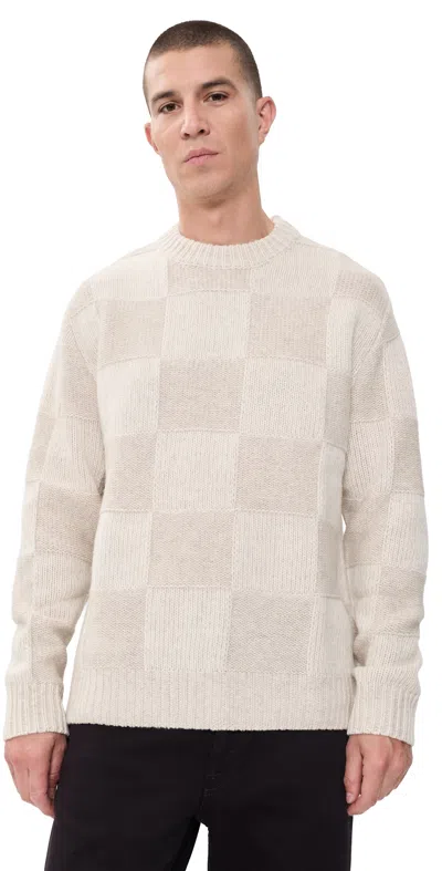 Les Deux Check Knit Sweater Eggnog White