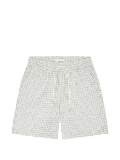 Les Deux Checkered-pattern Drawstring Shorts In Gray