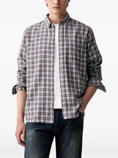 Les Deux Check-pattern Button-down Shirt In Blue