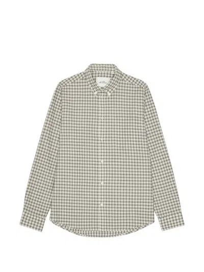 Les Deux Check-pattern Button-down Shirt In Animal Print