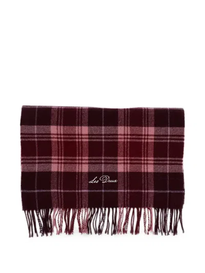 Les Deux Check-pattern Fringed Scarf In Multi