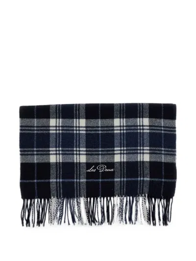 Les Deux Check-pattern Fringed Scarf In Multi