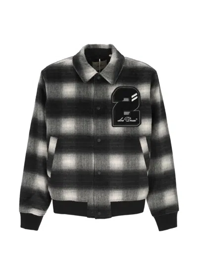 Les Deux Check-pattern Logo-patch Jacket In Multi