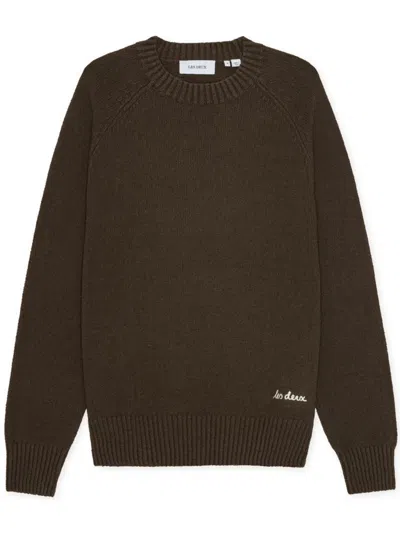 Les Deux Classic Knitted Sweater For Men In Brown