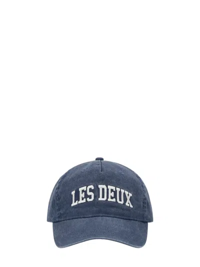 Les Deux Collage Washed Soft Baseball Cap In Blue