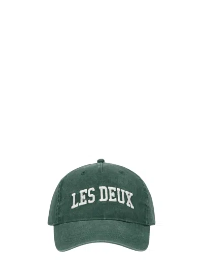 Les Deux Collage Washed Soft Baseball Cap In Green