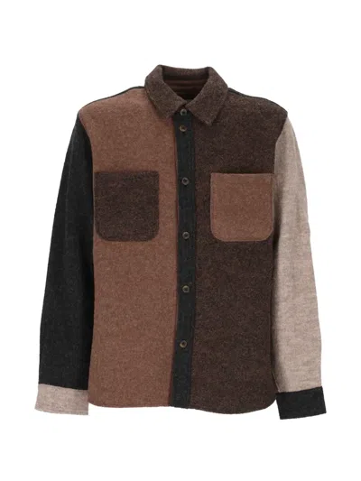 Les Deux Colour-block Wool Overshirt In Multi