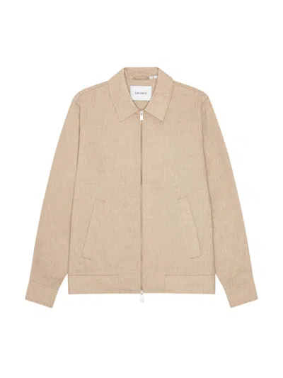 Les Deux Como Coach Slub Jacket Spring Man Jacket In Mixed Linen - Light Sand In Neutral