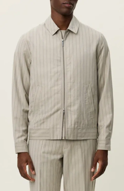 Les Deux Como Pinstripe Coach Jacket In Neutral