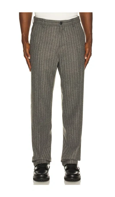 Les Deux Como Pinstripe Mouline Slacks In Gray