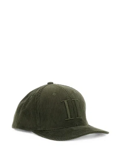 Les Deux Corduroy Logo-embroidered Baseball Cap In Green