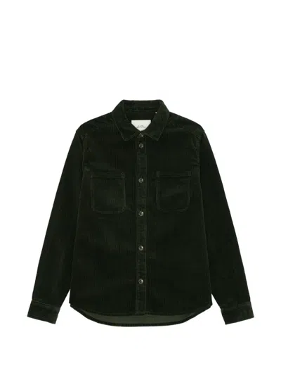 Les Deux Corduroy Pocket-detail Shirt Jacket In Green
