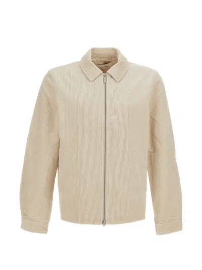 Les Deux Corduroy Zip-up Jacket In Neutral