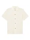Les Deux Axel Pointelle Short Sleeve Organic Cotton Button-up Shirt