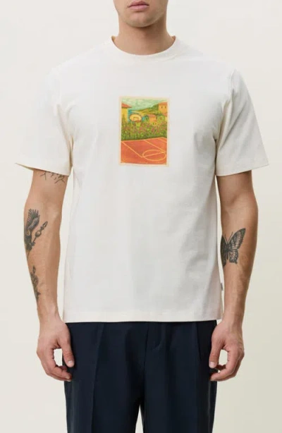 Les Deux Court Organic Cotton Graphic T-shirt In Neutral