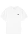 Les Deux Crew Logo-embroidered Jersey T-shirt In White