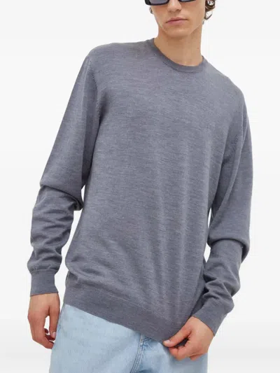 Les Deux Crew-neck Embroidered Sweater In Gray