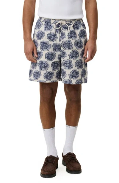Les Deux Dahlia Jacquard Drawstring Shorts In Blue