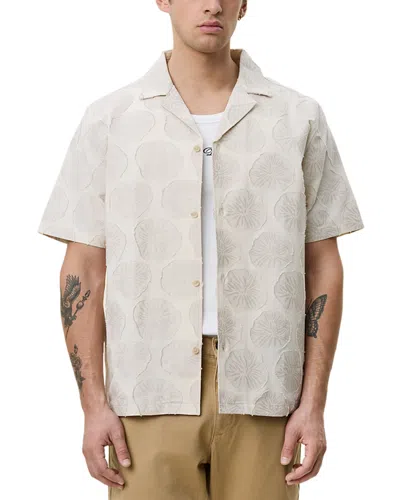 Les Deux Dahlia Jacquard Short Sleeve Shirt In White